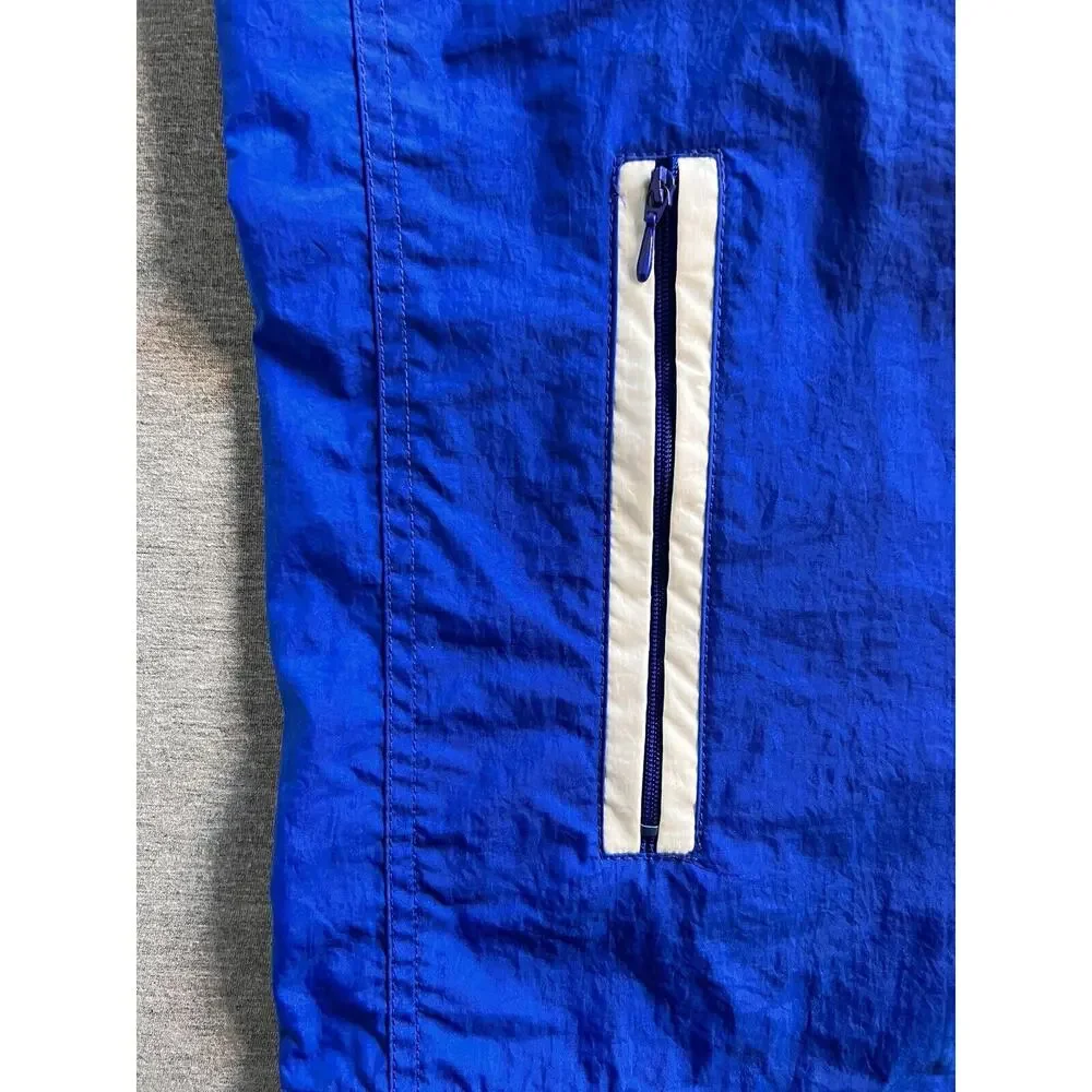Vintage Nike Big Swoosh Windbreaker Full Zip Jacket Blue White MEDIUM Hood